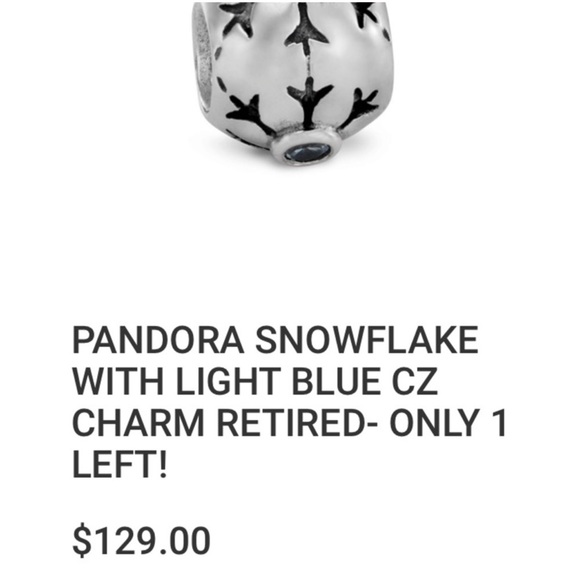 Pandora Retired Snowflake Charm Sparkling CZ Stones EUC - Picture 3 of 8